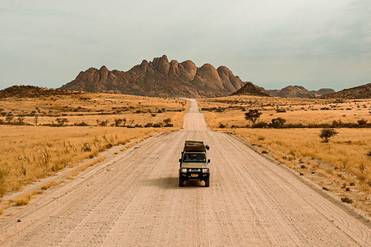 Namibian landscape at sunrise