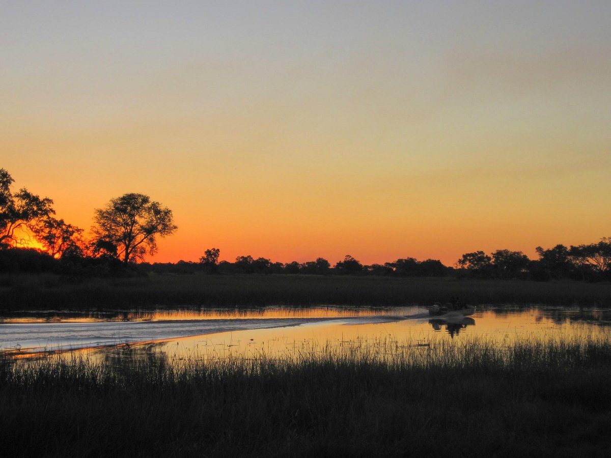 Botswana sunset over river